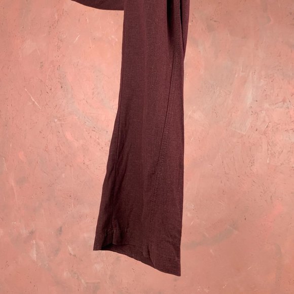 ROXY Linen Blend Wide Leg Pants/Oceanside Pant/Beach Pants Roxy/Burgundy Linen - Picture 7 of 9